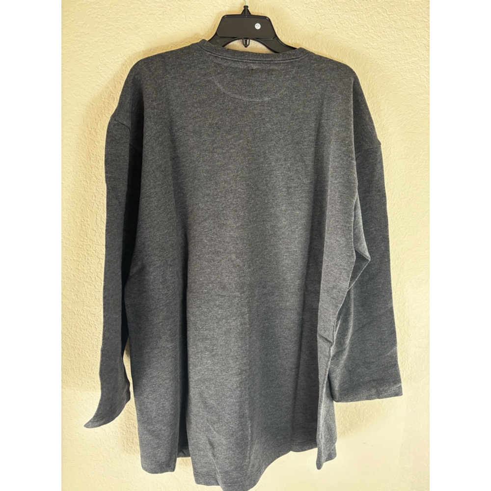 Women's monetmcmichael The Drop fleece sweatshirt Tunic Size L Gray - Picture 2 of 7